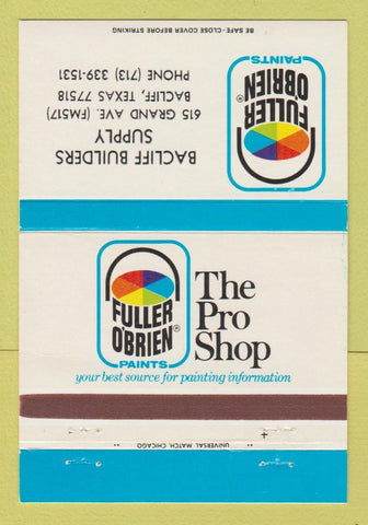 Matchbook Cover - Fuller O'Brien Paints Bacliff TX 40 Strike