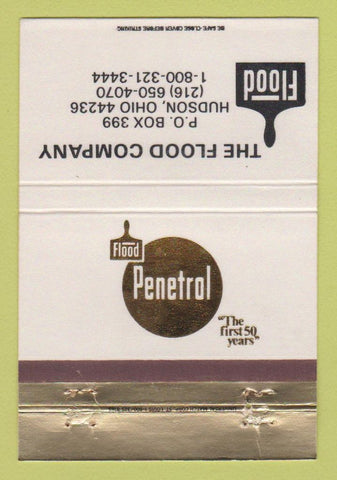 Matchbook Cover - Flood Company Penetrol Hudson OH wood finish 40 Strike