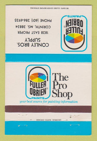 Matchbook Cover - Fuller O'Brien Paints Conley Bros Corinth MS 40 Strike