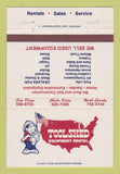 Matchbook Cover - Tool Shed Equipment Rental San Diego Chula Vista CA 40 Strike