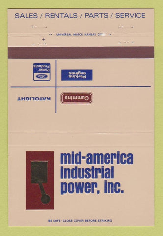Matchbook Cover - Mid America Industrial Ford Cummins Kansas City MO 40 Strike
