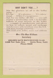 Matchbook Cover - Joe Bodwin Real Estate Santa Rosa CA GOLD WEAR 40 Strike