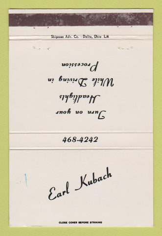 Matchbook Cover - Earl Kubach Funeral Home Snyder WEAR 40 Strike
