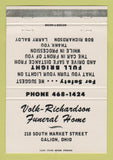 Matchbook Cover - Volk Richardson Funeral Home Galion OH WEAR 40 Strike