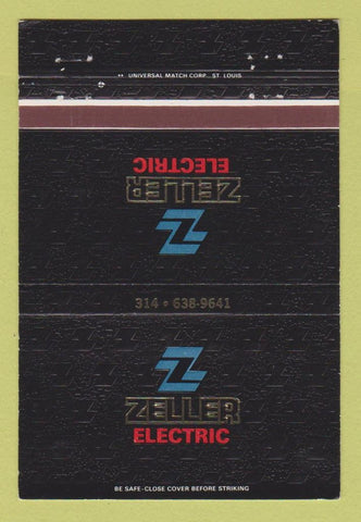 Matchbook Cover - Zeller Electric ST Louis MO 40 Strike