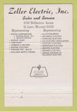 Matchbook Cover - Zeller Electric ST Louis MO 40 Strike