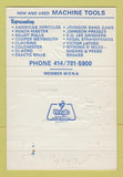 Matchbook Cover - FW Burns Machinery Butler WI 1980 40 Strike