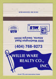 Matchbook Cover - Willie Ware Real Estate Atlanta GA 40 Strike