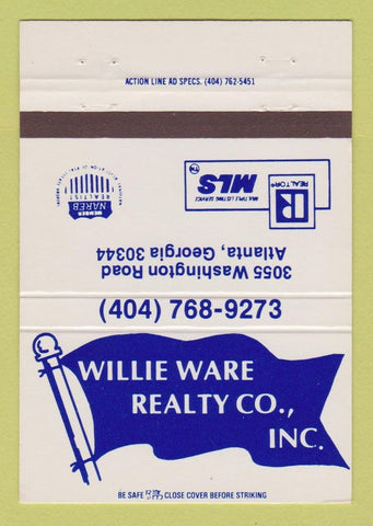 Matchbook Cover - Willie Ware Real Estate Atlanta GA 40 Strike
