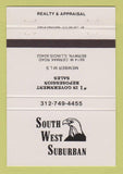 Matchbook Cover - South West Suburban Real Estate Berwyn IL repo 40 Strike