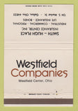 Matchbook Cover - Westfield Smith Hugh Place Insurance Galion OH 40 Strike