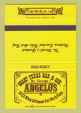 Matchbook Cover - Great Texas BBQ George Angelo's Fort Worth TX 40 Strike