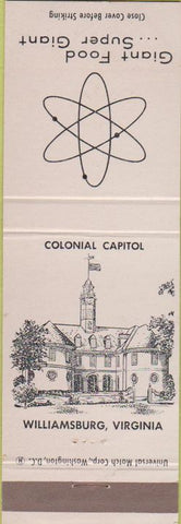 Matchbook Cover - Giant Food Grocery Store