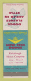 Matchbook Cover - 1955 Dodge Rickabaugh Lyons Ellsworth KS? WEAR