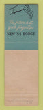 Matchbook Cover - 1955 Dodge Rickabaugh Lyons Ellsworth KS? WEAR