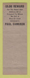 Matchbook Cover - Paul Camero Dodge Plymouth St Louis MO