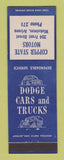Matchbook Cover - Copper State Motors Dodge Winkelman AZ