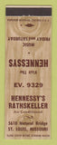 Matchbook Cover - Hennessy's Rathskeller St Louis MO