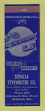 Matchbook Cover - Sedalia Typewriter Sedalia MO