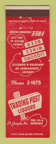 Matchbook Cover - Trading Post Liquors St Joseph MO