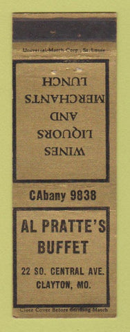 Matchbook Cover - Al Pratte's Buffet Clayton MO WEAR
