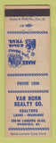 Matchbook Cover - Van Horn Real Estate Springfield MO insurance