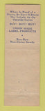 Matchbook Cover - Stove Mounters Union St Louis MO