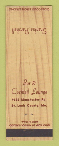 Matchbook Cover - Frankie Parshall Bar Lounge St Louis County MO