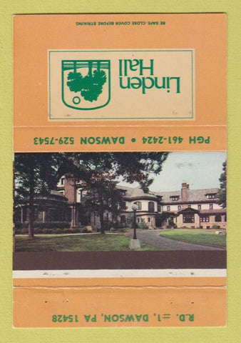 Matchbook Cover - Linden Hall Dawson PA 40 Strike