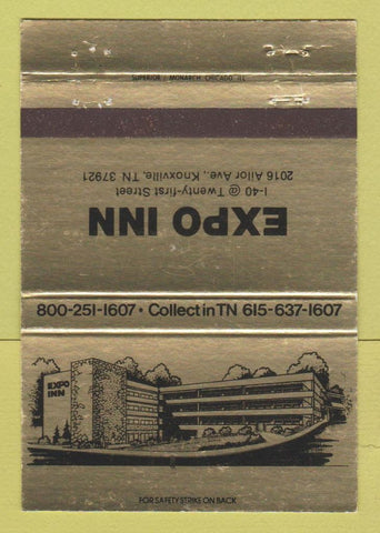 Matchbook Cover - Expo Inn Knoxville TN GOLD 40 Strike