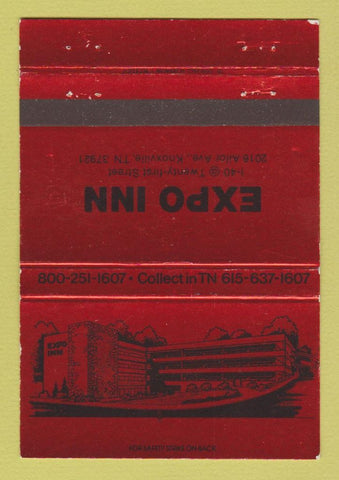 Matchbook Cover - Expo Inn Knoxville TN RED 40 Strike