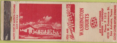 Matchbook Cover - Washington Court San Antonio TX