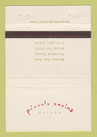 Matchbook Cover - Piccola Cucina Dallas TX 40 Strike
