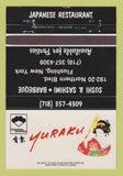 Matchbook Cover - Yuraku Japanese Restaurant Flushing NY 40 Strike