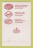 Matchbook Cover - Charley O's Restaurant Wauwatosa WI 40 Strike