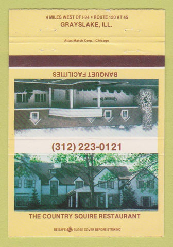 Matchbook Cover - Country Squire Restaurant Grayslake IL 40 Strike