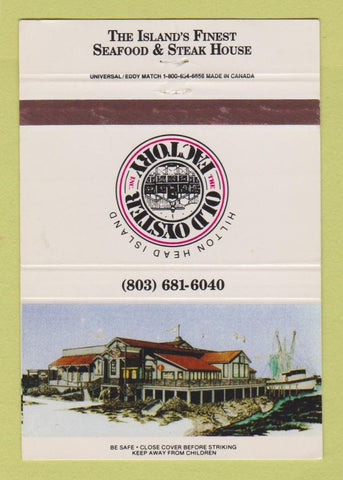 Matchbook Cover - Old Oyster Factory Hilton Head Island SC 40 Strike