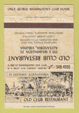 Matchbook Cover - Old Club Restaurant Alexandria VA 40 Strike