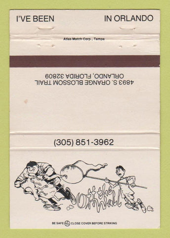 Matchbook Cover - Off the Wall Orlando FL 40 Strike