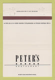 Matchbook Cover - Peter's Restaurant Indianapolis IN 40 Strike