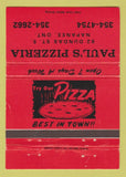 Matchbook Cover - Paul's Pizzeria Napanee ON RED 40 Strike