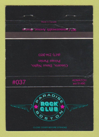 Matchbook Cover - Paradise Rock Club Boston MA WEAR 40 Strike