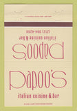 Matchbook Cover - Papoo's Italian Restaurant New York City 40 Strike