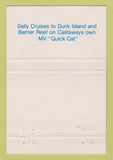 Matchbook Cover Castaways Beach Resort North Queensland Australia WORN 40 Strike
