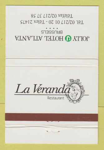 Matchbook Cover - Jolly Hotel Atlanta Brussels Belgium 40 Strike