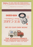 Matchbook Cover - We Care Home Products Philadelphia PA 40 Strike