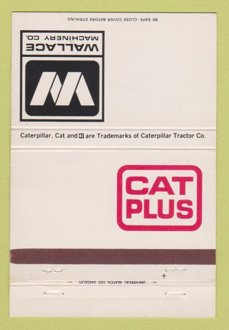 Matchbook Cover Wallace Machinery Caterpillar Tractors Bakersfield CA 40 Strike