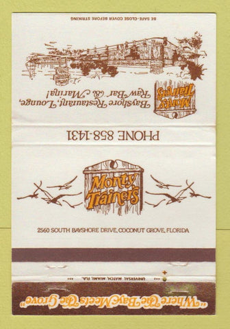 Matchbook Cover - Monty Trainer's Restaurant Coconut Grove FL WEAR 40 Strike