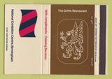 Matchbook Cover - National Exhibition Centre Birmingham UK Griffin 40 Strike