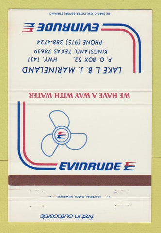 Matchbook Cover - Evinrude Boat Motors Kingland TX 40 Strike